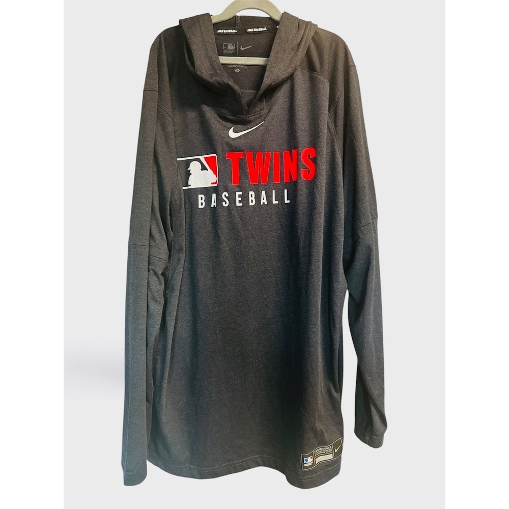 Nike Minnesota Twins MLB Authentic Collection Baseball Hoodie Gray Size Large